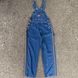 Vintage 90s Womens Revolt Denim Overalls Baggy Retro Side Stripes